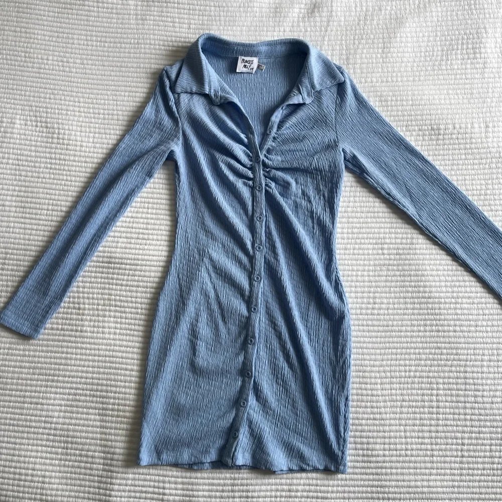 Princess Polly Blue Long Sleeve Mini Dress - Picture 1 of 5
